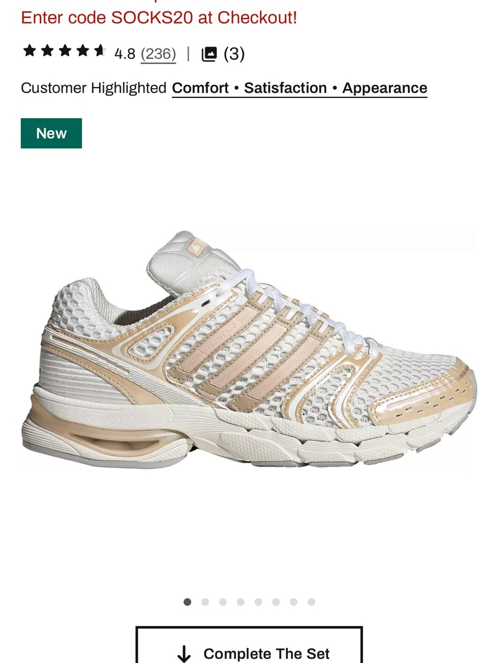 adidas Women's Running Shoes in White and Beige